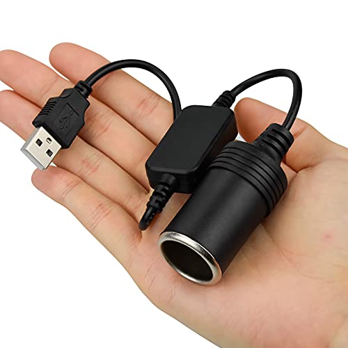 Aprilye USB A Plug to 12 V Car Cigarette Lighter