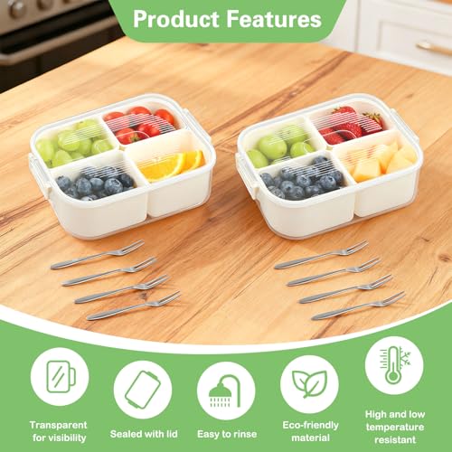ECHOBUY 2 Set Snackbox mit 4 Fächern